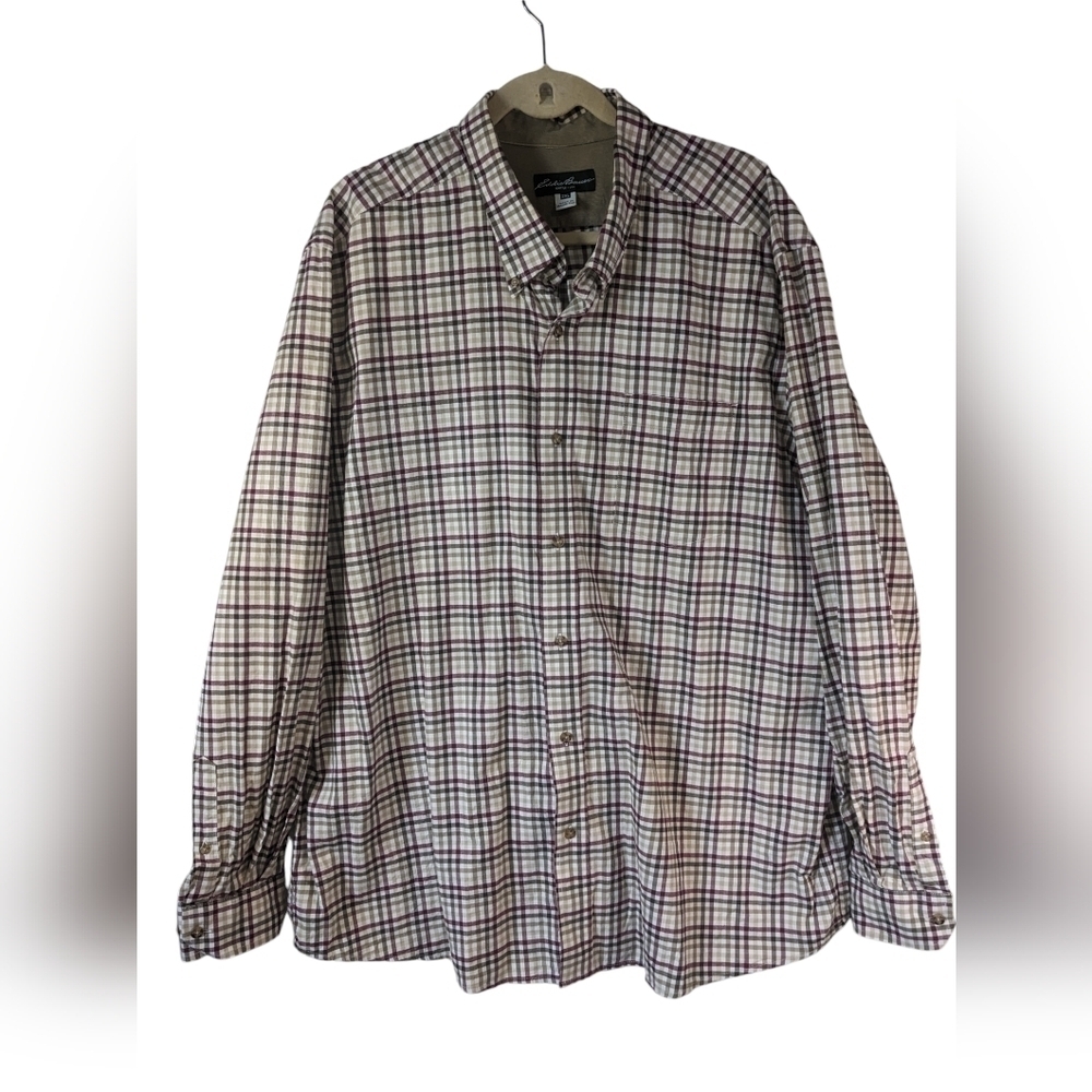 Eddy Bauer men's plaid and corduroy shirt Skacket Size XXL